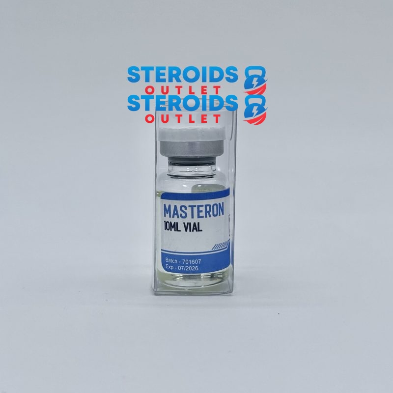 Frasco de suplemento Masteron Enanthate para massa muscular magra e definição.