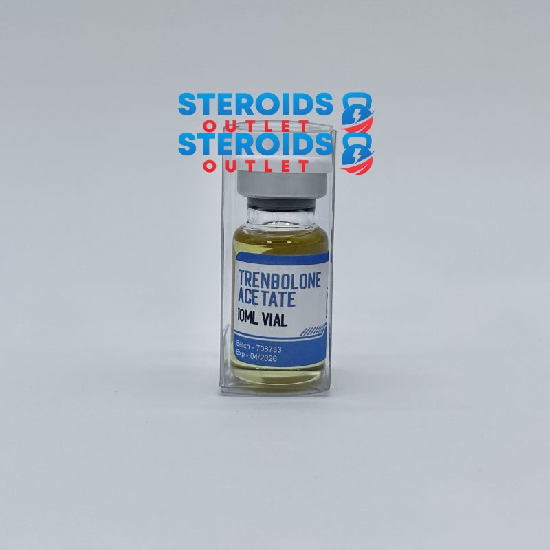 Frasco de suplemento de acetato de trembolona para crescimento e desempenho muscular.